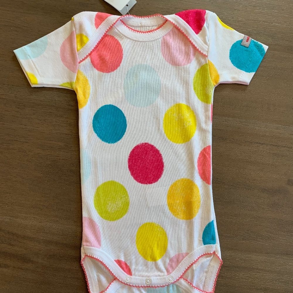 New Catamini Baby Girls Large Polka Dot Onsie